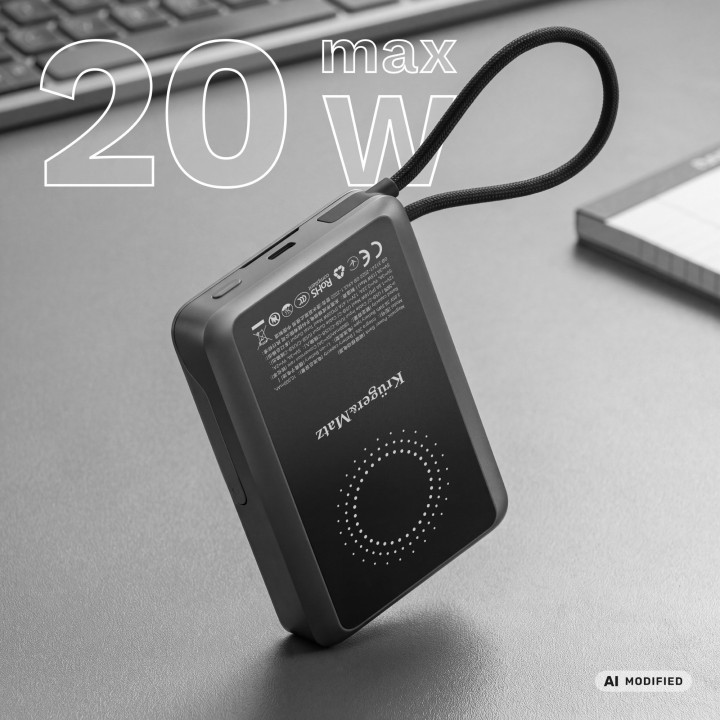 Powerbank Kruger&Matz 10000 mAh Li-pol z funkcją QC oraz PD, certyfikat CCC (kraje Azjatyckie)