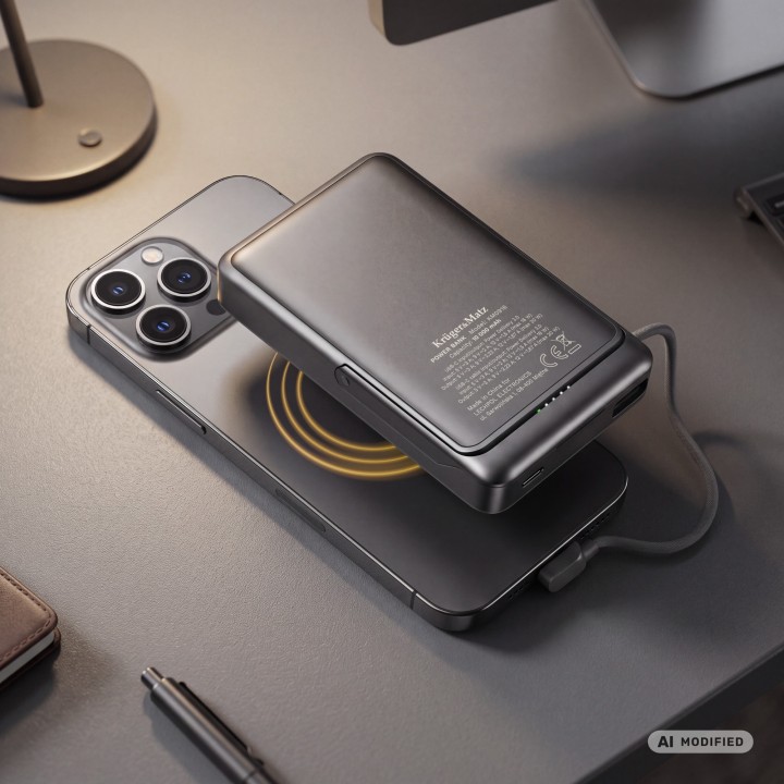 Powerbank Kruger&Matz 10000 mAh Li-pol z funkcją QC oraz PD, certyfikat CCC (kraje Azjatyckie)