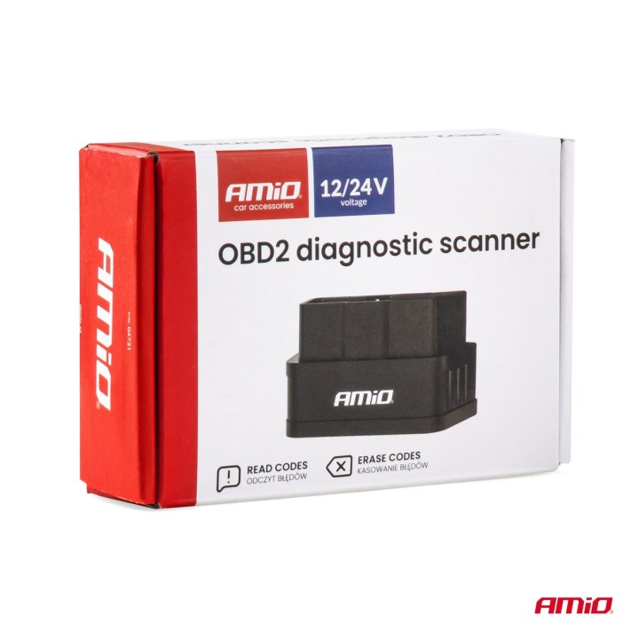 Skaner tester interfejs diagnostyczny AMiO OBD2 BT PIC25K80 DC24K AMIO-04731