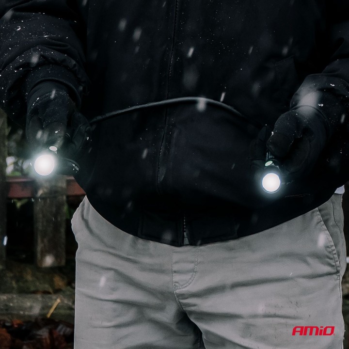 Lampa inspekcyjna akumulatorowa na szyję 2xP50 1000mAh (BATT) AMIO-04671
