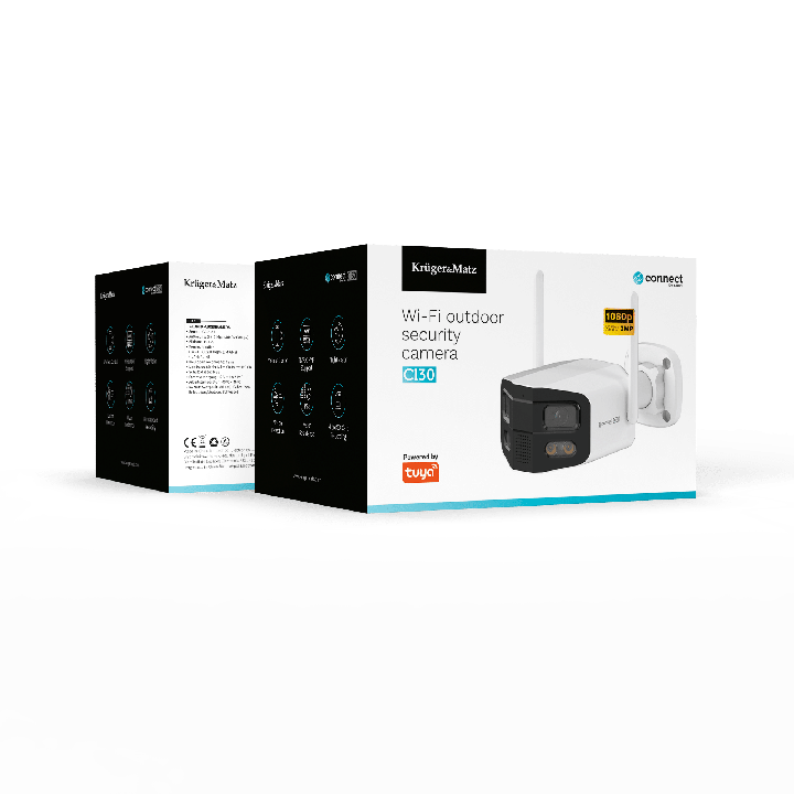 Kamera WiFi zewnętrzna Kruger&Matz Connect C130 Tuya Smart Life panoramiczna 4 MP