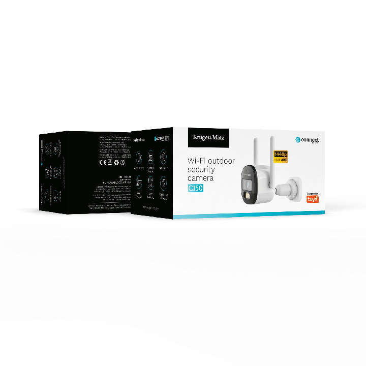 Kamera Wi-Fi zewnętrzna Kruger&Matz Connect C150 Tuya Smart Life 2K, H.265, IR