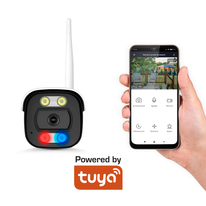Kamera WiFi zewnętrzna Kruger&Matz Connect C190, 2K, Tuya, Smart Life, ONVIF