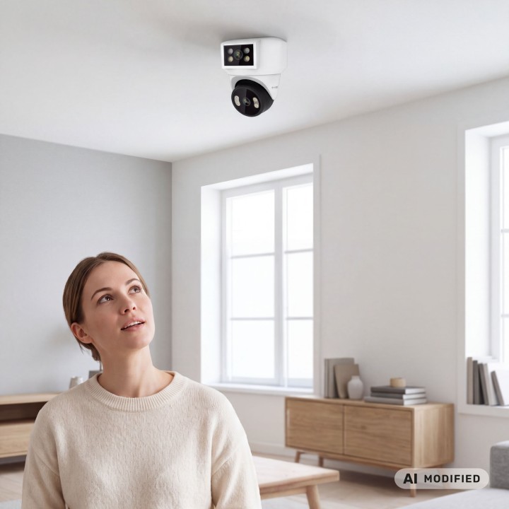 Kamera WiFi Kruger&Matz Connect C180 2x Obiektyw PTZ 360° 2K Tuya Smart Life Kolor Nocą Audio AI