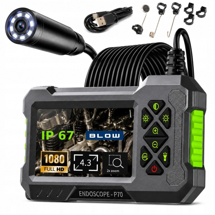 Endoskop kamera jednoobiektywowa 8mm 5m LCD 4,3 E-500