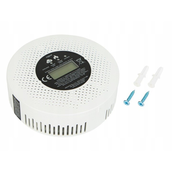 Detektor czujnik czadu i dymu XCD30 LCD 3xAA