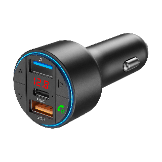 Transmiter samochodowy FM z funkcją BT (2x USB + USB-C)