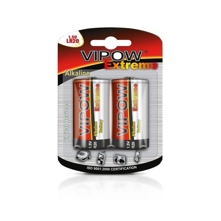 Baterie alkaliczne VIPOW EXTREME LR20 2szt/bl