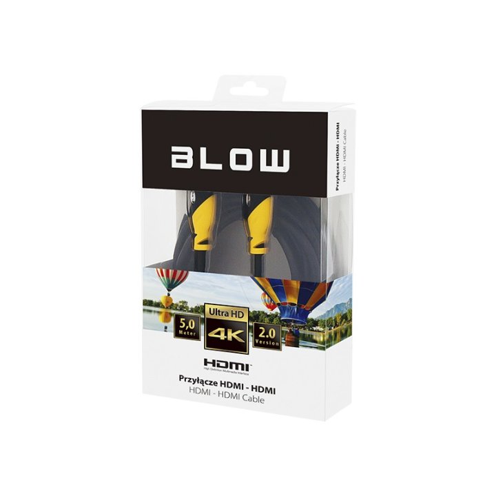 Przył.HDMI-HDMI YELLOW proste 5m 4K