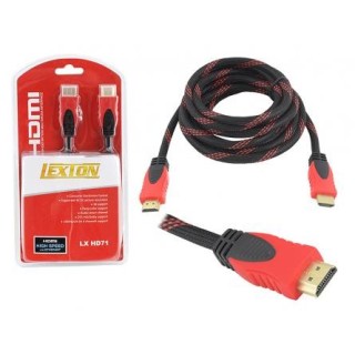Kabel HDMI - HDMI wersja 1.4V, 3m, czerwony.