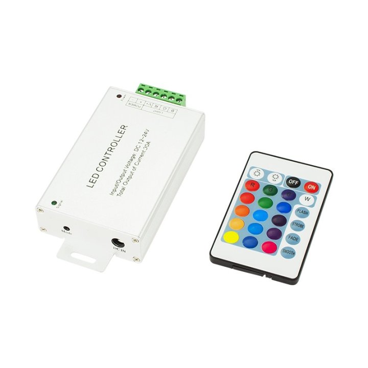 Sterownik taśm LED RGB 24-KEY pil.IR 30A