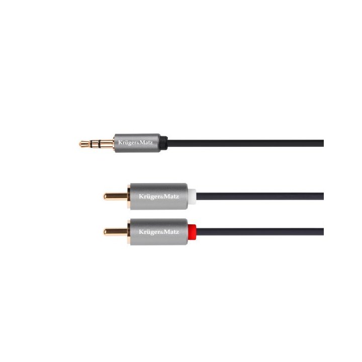 Kabel jack 3.5 wtyk stereo - 2RCA 1.8m Kruger&Matz Basic