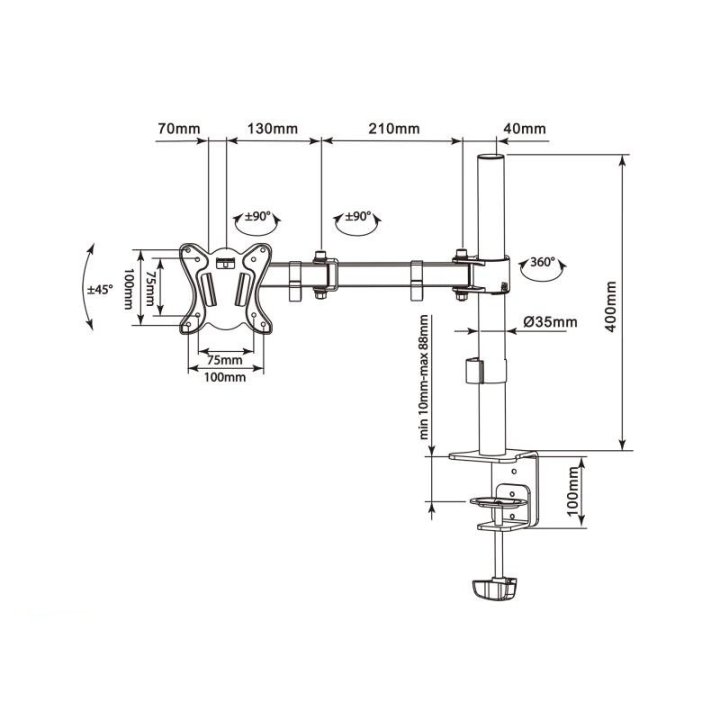Uchwyt do monitora UDT-C012 13-27"