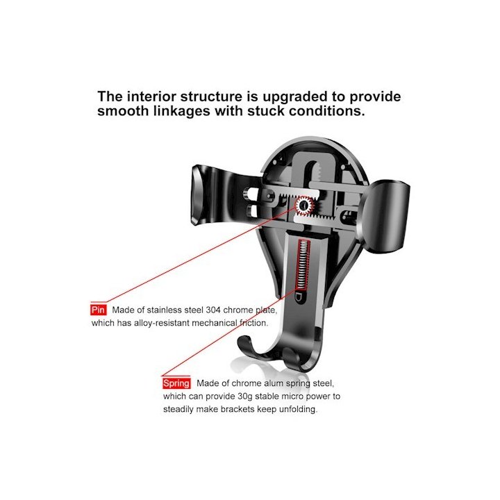 Baseus uchwyt samochodowy Osculum grawitacyjny czarno-srebrny