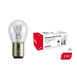 Żarówki halogenowe P21/5W BAY15D 24V 21W/5W 10szt. (E4)Żarówki halogenowe P21/5W BAY15D 24V 21W/5W  (E4)