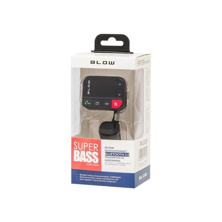 Transmiter FM BLOW Bluetooth5.0+ład.3,4A