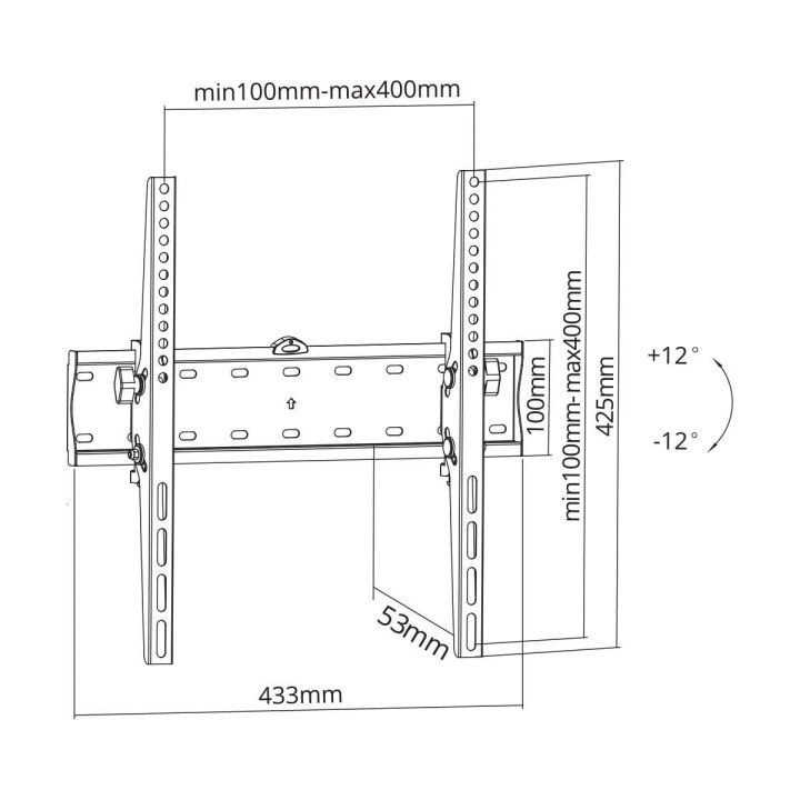 Uchwyt naścienny uniwersalny Kruger&Matz do LED TV (32-55") regulacja w pionie