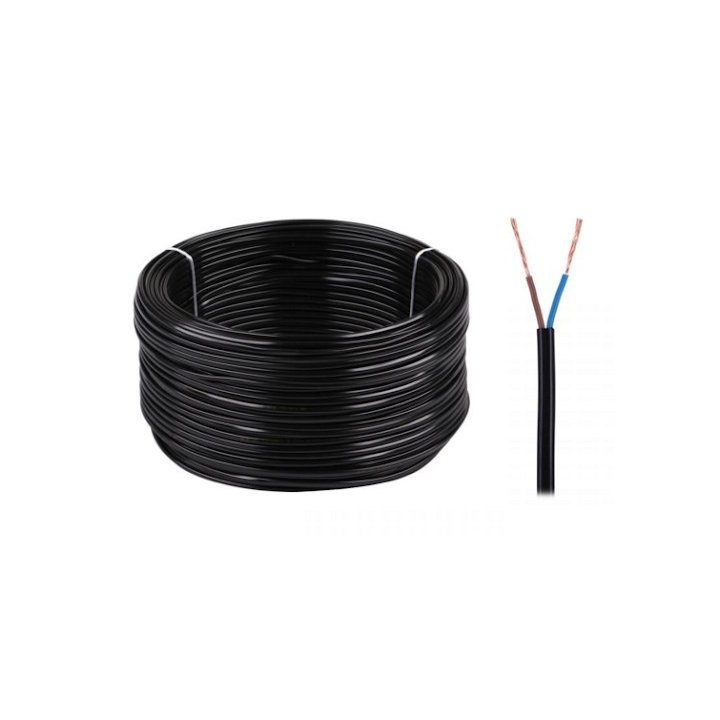 Kabel elektryczny OMYp 2x0,5 300/300V czarny