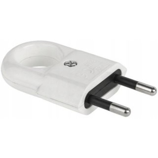 Wtyczka płaska z uchwytem biała WTP2C