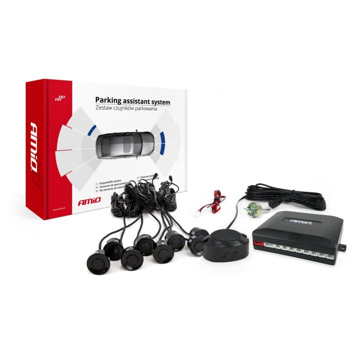 Zestaw czujników parkowania cofania Buzzer 8 sensorów czarnych