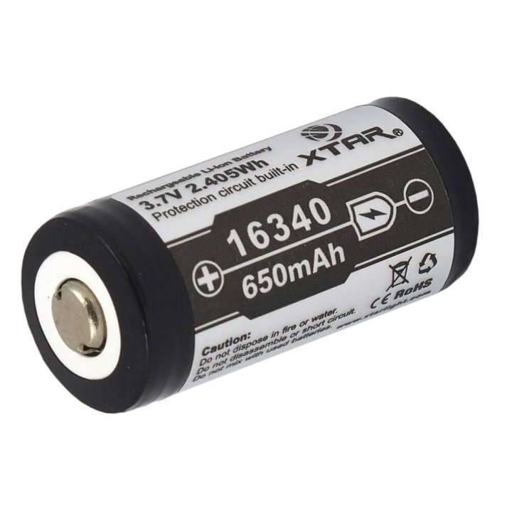 akumulator Xtar 16340 / R-CR123 3,7V Li-ion 650mAh z zabezpieczeniem