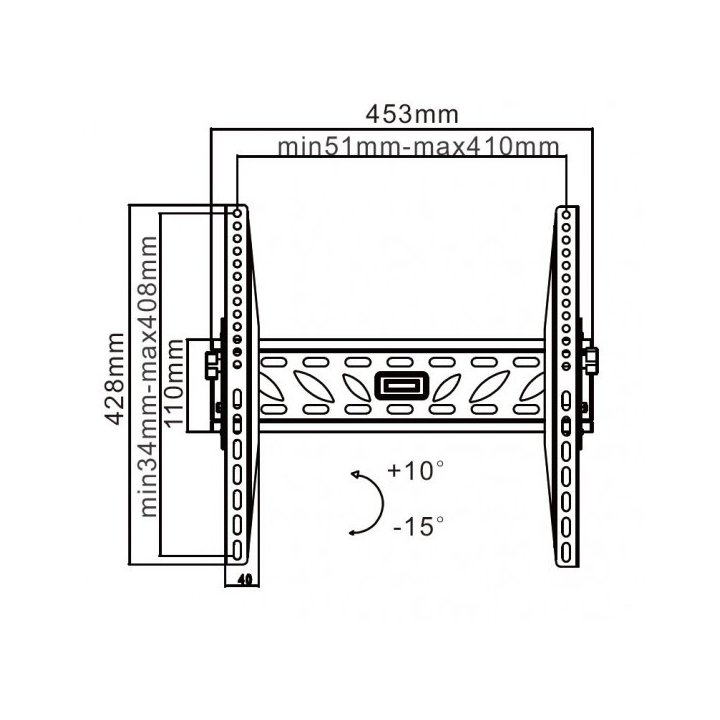 Uchwyt Basic do ściany 32-55 cali czarny LCD/PDP LP09