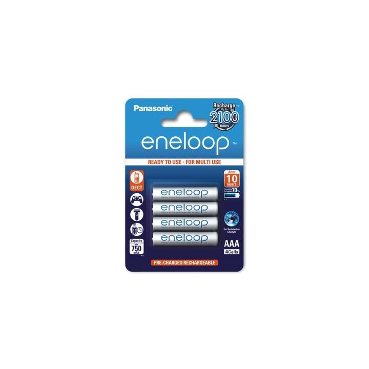 Akumulatorki Panasonic Eneloop R03 AAA 800mAh BK-4MCCE/4BE - 4 sztuki (blister