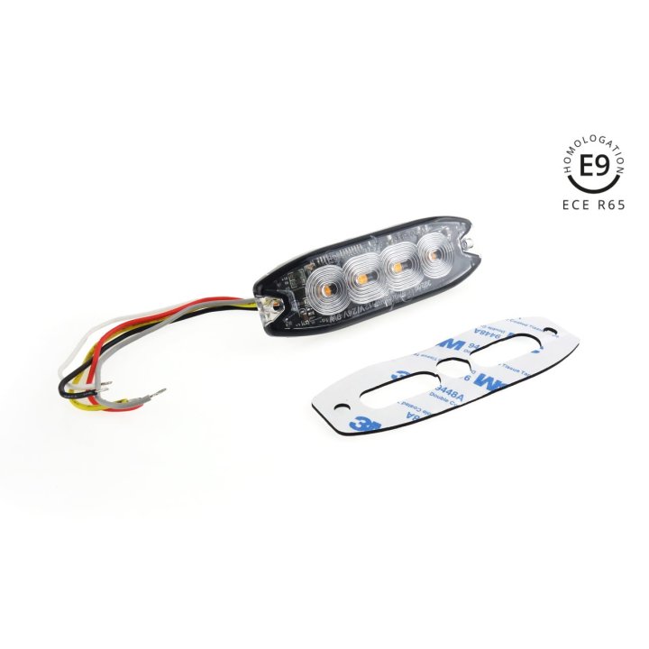 Lampa błyskowa płaska 4x3W LED R65 R10 12/24V IP68
