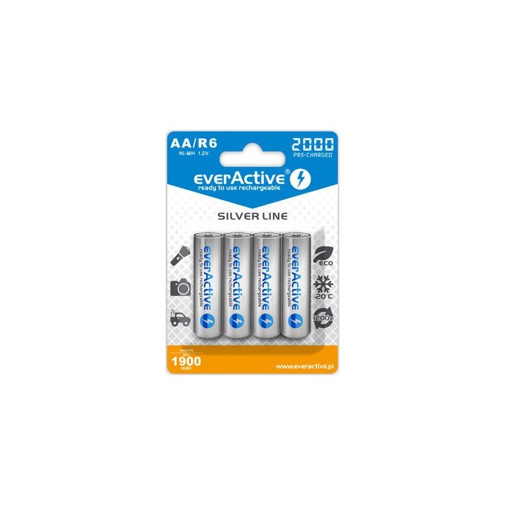Akumulatorki everActive Ni-MH R6 AA 2000 mAh Silver