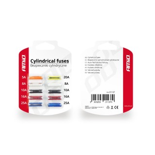 Bezpieczniki samochodowe cylindryczne 10szt.
