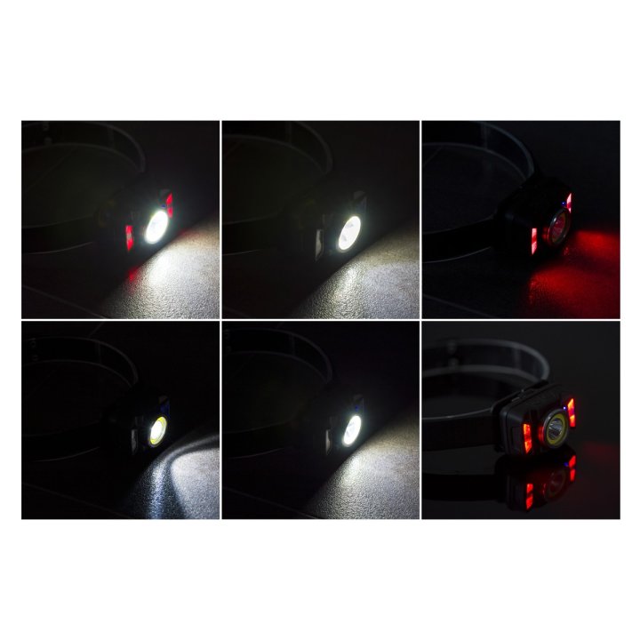 Latarka czołowa akumulatorowa z czujnikiem ruchu XTE 5W + COB 10W VA0025