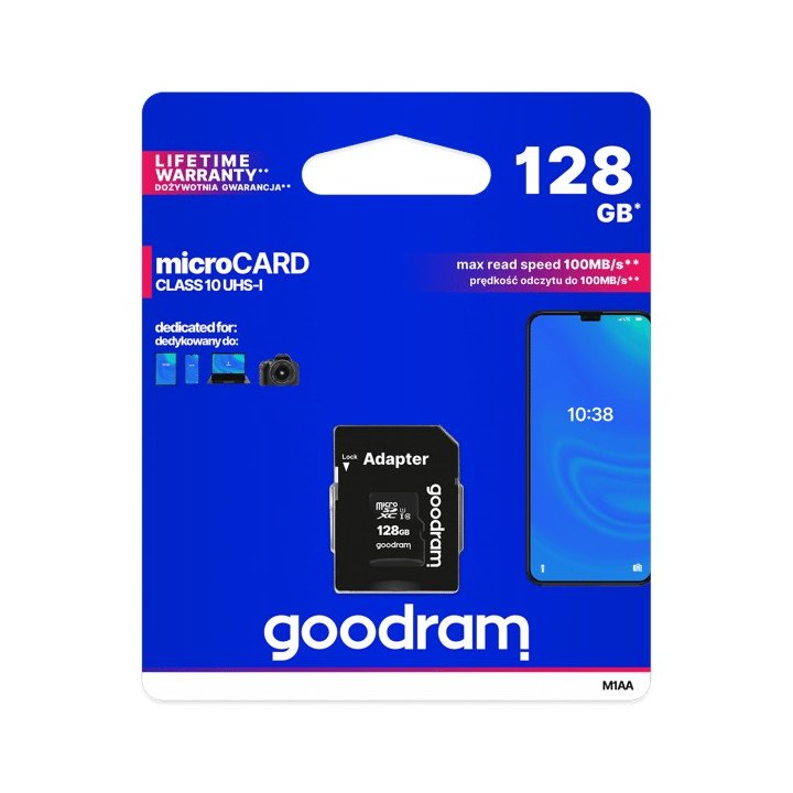 Karta pamięci microSD 128GB UHS-I Goodram z adapterem