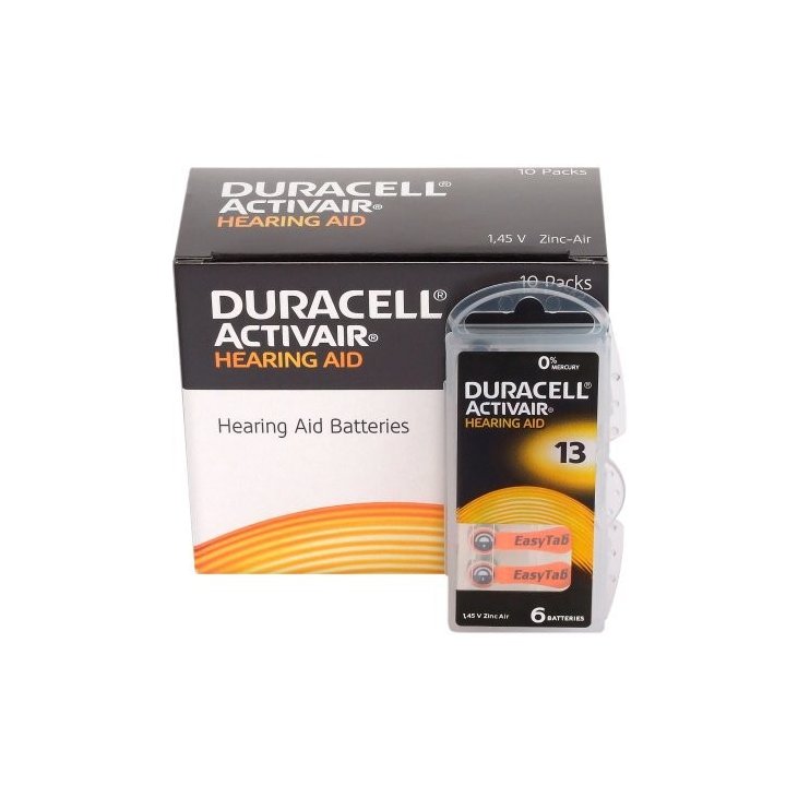 6 x baterie do aparatów słuchowych Duracell ActivAir 13 MF