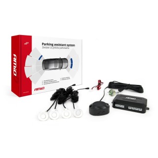 Zestaw czujników parkowania cofania Buzzer 4 sensory białe