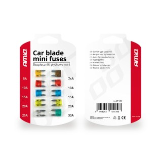 Bezpieczniki samochodowe płytkowe mini 10 szt.