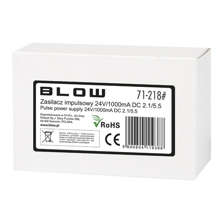 Zasilacz impulsowy 24V/1000mA 2,1/5,5 NOWY