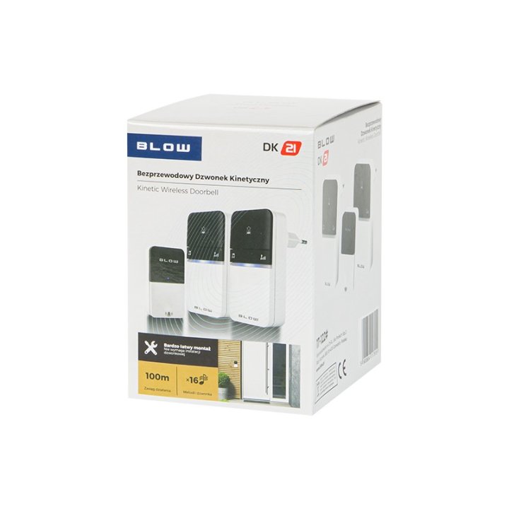 Dzwonek bezprzewodowy KINETIC DK-21 2 odbiorniki 16 melodii