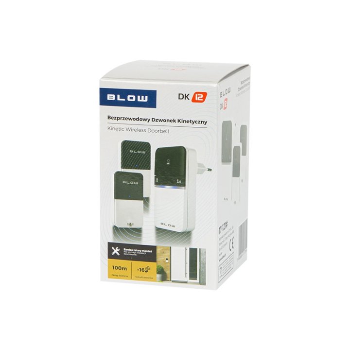 Dzwonek bezprzewodowy KINETIC DK-12 2 nadajniki 16 melodii