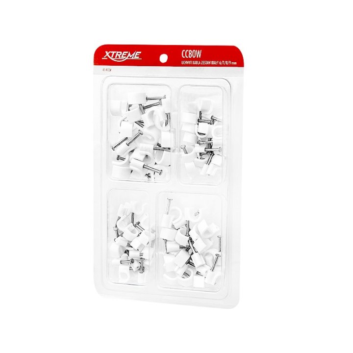 Uchwyt kabla zest biały 6,7,8,9mm CC80W