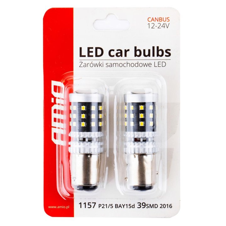 Żarówki LED CANBUS 2016 39SMD 1157 BAY15D P21/5W White