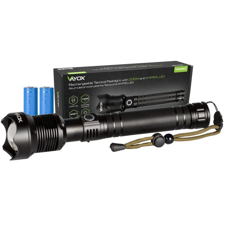 Latarka akumulatorowa XHP70 LED aluminium VA0021 VAYOX