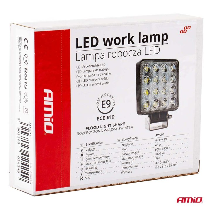 Lampa robocza AWL10 16LED FLOOD 9-36V