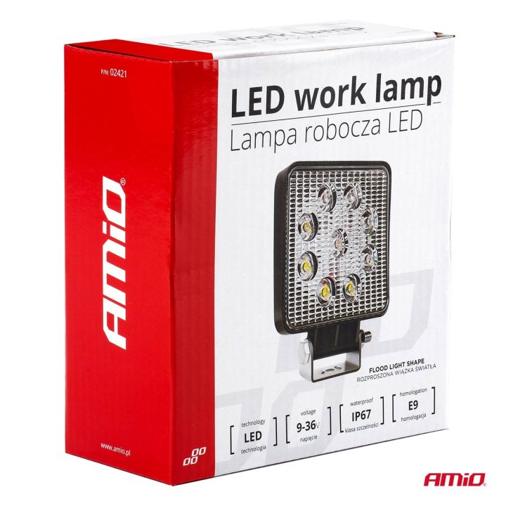 Lampa robocza AWL07 9 LED FLOOD 9-36V
