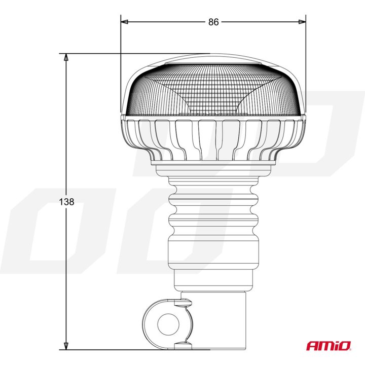 Lampa ostrzegawcza W21pl uchwyt zaginany R65 R10 18LED 12/24V IP56