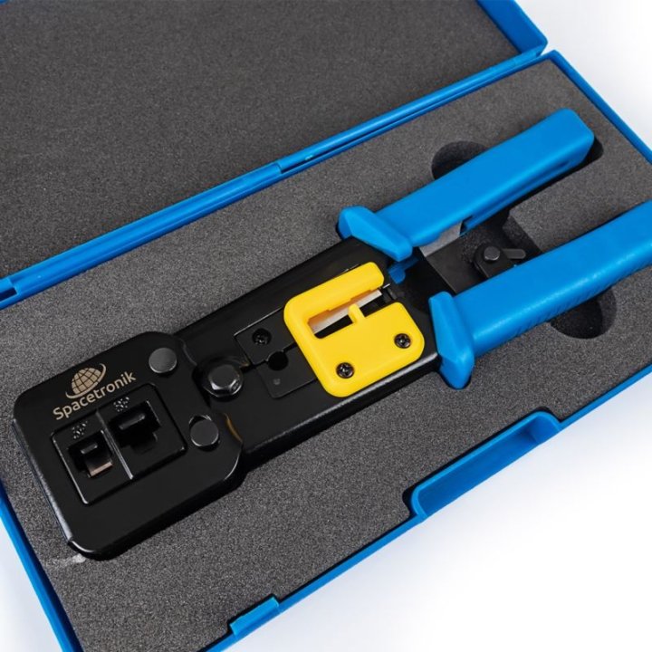 Profesjonalna zaciskarka RJ przelotowa Spacetronik PT-CT01 do RJ45 RJ12 RJ11