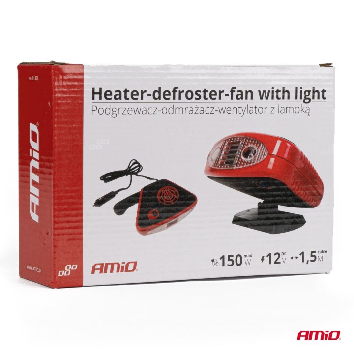 Nagrzewnica (termowentylator) z lampką 12V